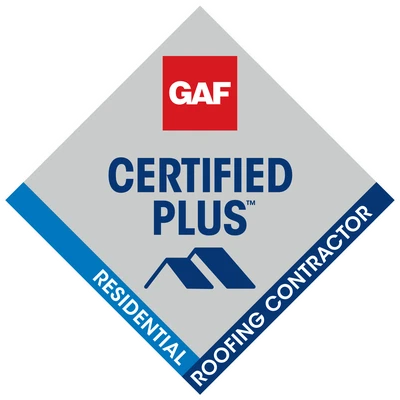 GAF Certified Plus Residential Roofing Contractor badge